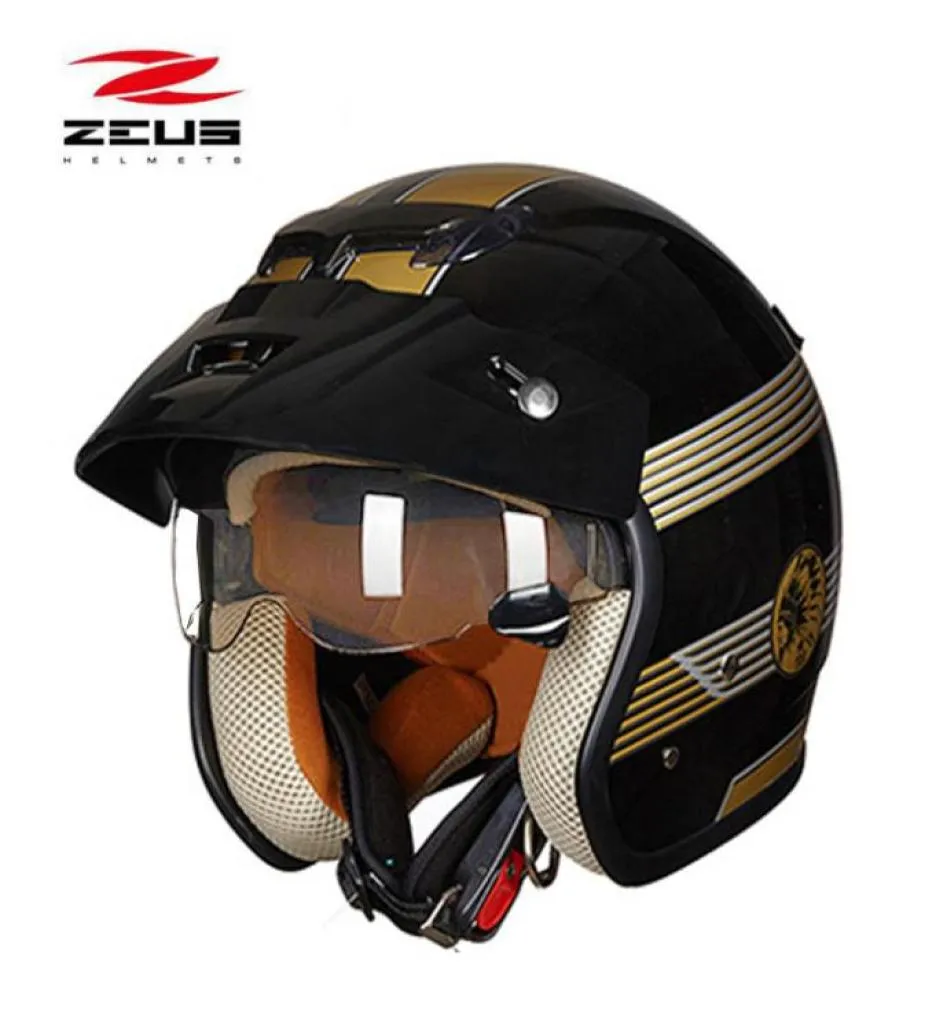 Black Dog Zeus 34 Half Face Motorcykelhjälm Motorcoss 318C Motorcykel Electric Bicycle Scooter Safety Helmets M L XL XXL5269484