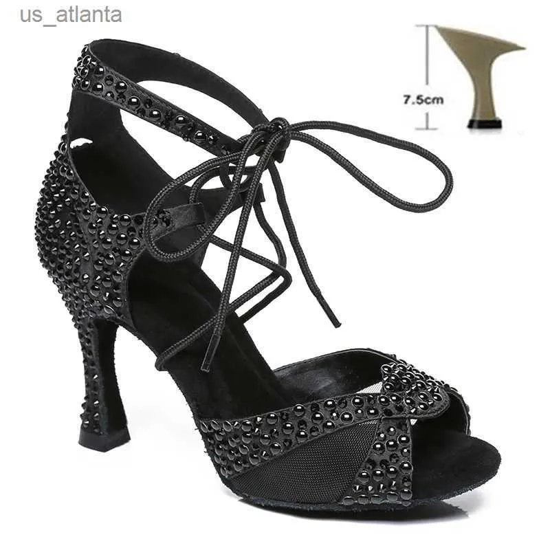 Scarpe da abbigliamento Dkzsyim Pearl Rhinestone Dance latina Donne Ballroom Dancing Soft Spe Party/Heed High Heels H24040302OC