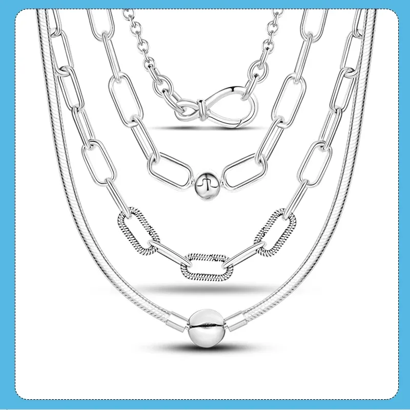 Colliers Sliver Basic Snake Chain Collier Choker Infinit