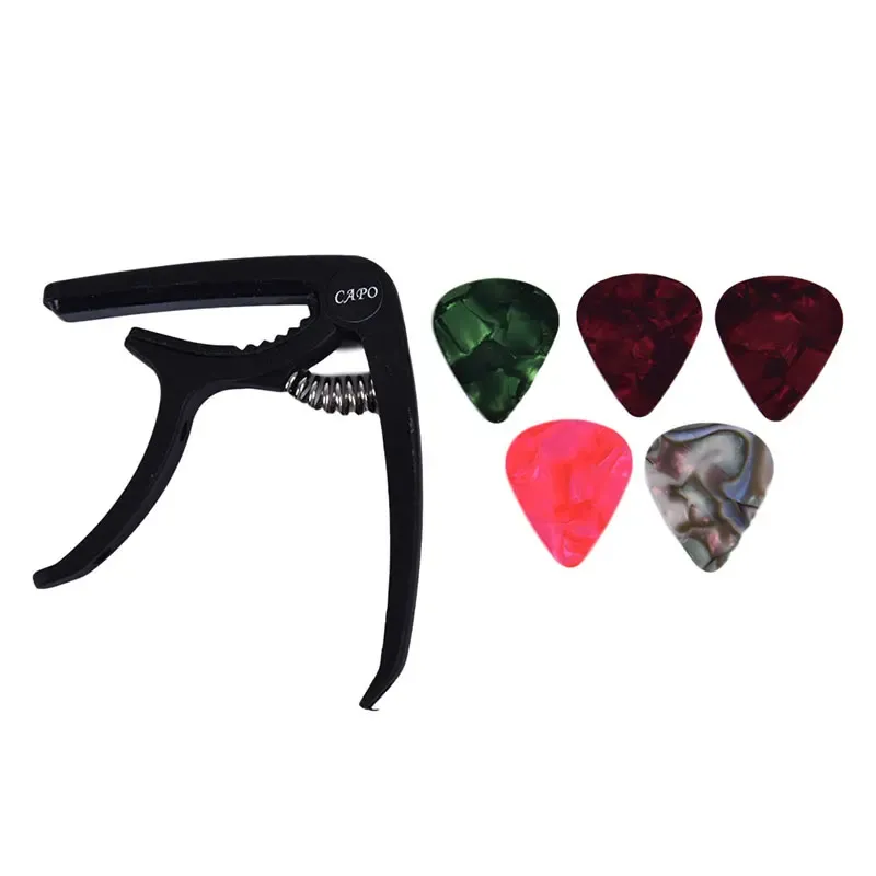 1 Guitar Capo and 5 Picks Set for Acoustic and Electric Guitar ...