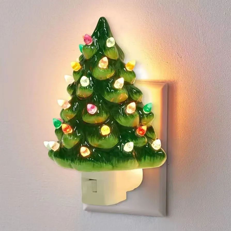 Lighted porcelain christmas trees