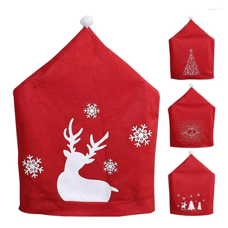 Chair Covers Christmas Back Cover Santa Claus Hat For Decoration Xmas Gift