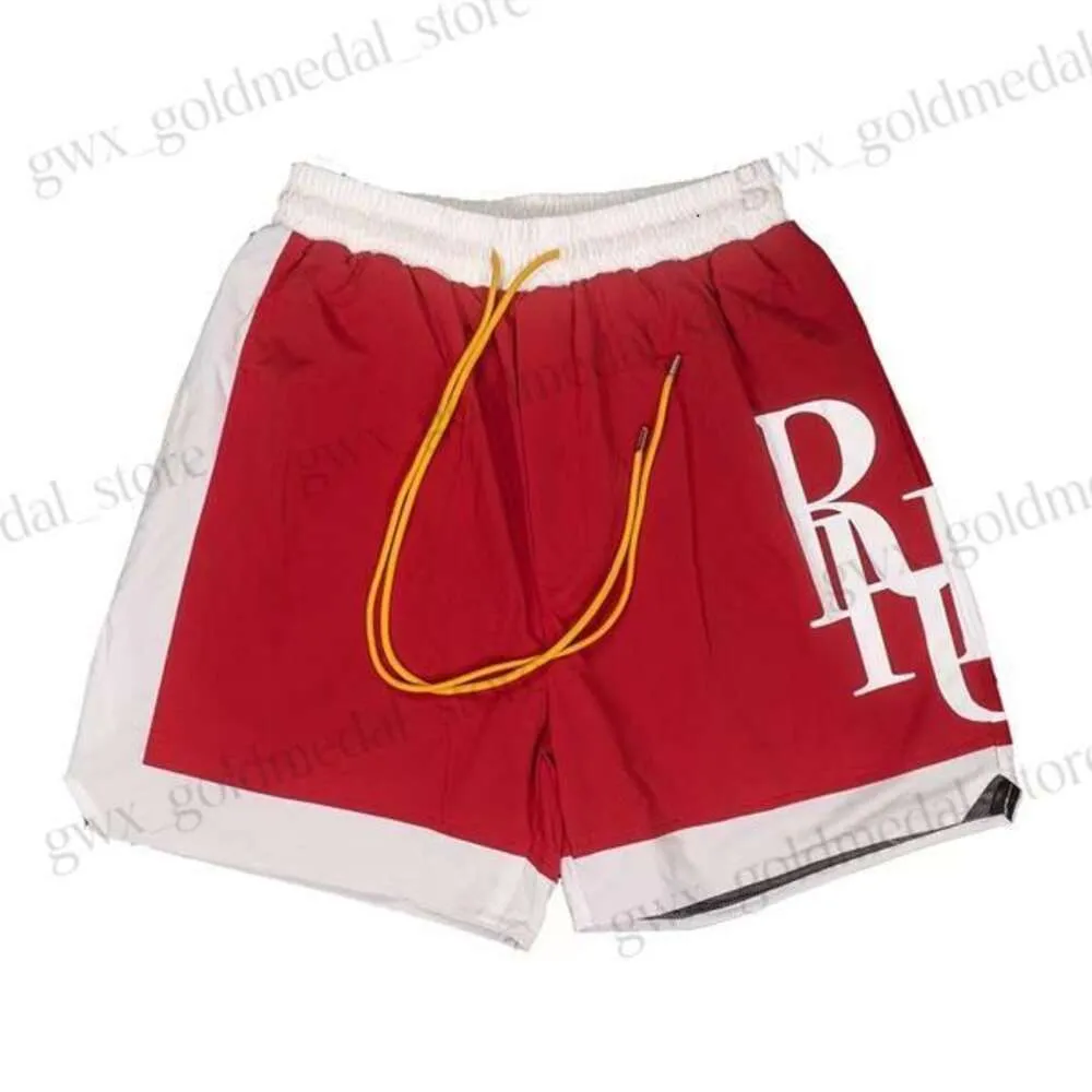 Rhude Designer Man Shorts New Style Shorts Summer Fashion Beach Pants Men High Quality Street Streeture Streis Breateable Versatile Sports Shorts 761