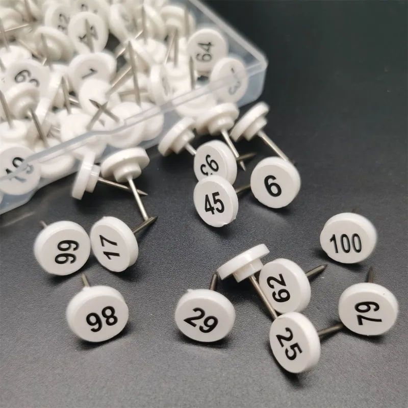 100 pcs nummerierte Thumbtacks nummerierte Pushpins -Kartennadeln für Bulletin -Boards