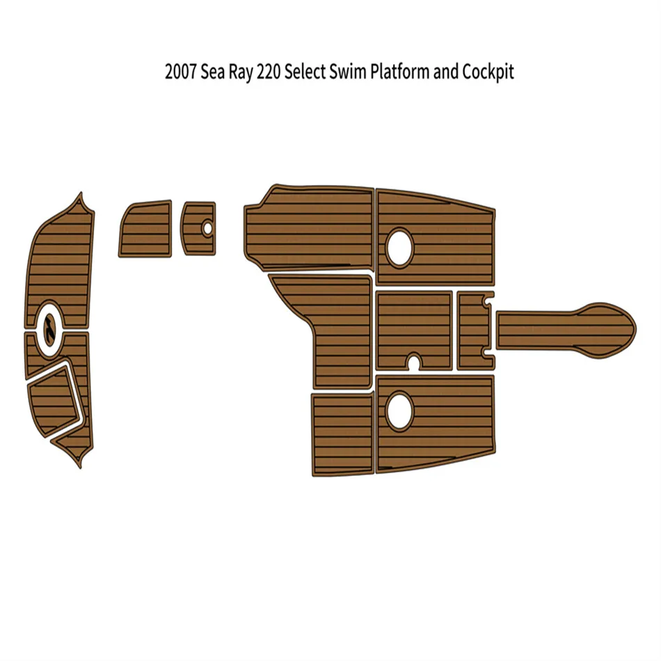 ZY 2007 Sea Ray 220 Selecionar plataforma de natação Cockpit Pad Boat Eva Foam Teak Floor Backing Auto -adesivo Seadek Gatorstep Pads