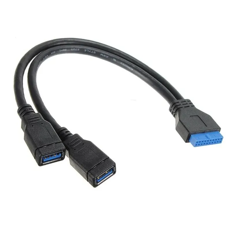 USB 3,0 20PIN мужской и женской адаптер для удлинения кабеля сплиттера, угловой 90 градусов USB3.0 19PIN разъема для разъема.