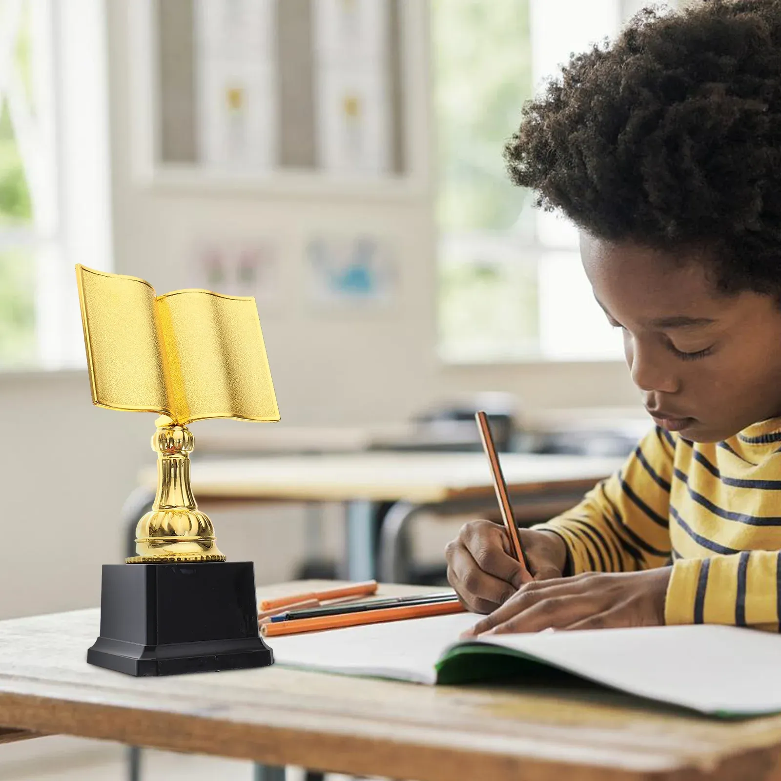 Gold Reading Trophy Cup Medal For Kids - Book Worm Zambia