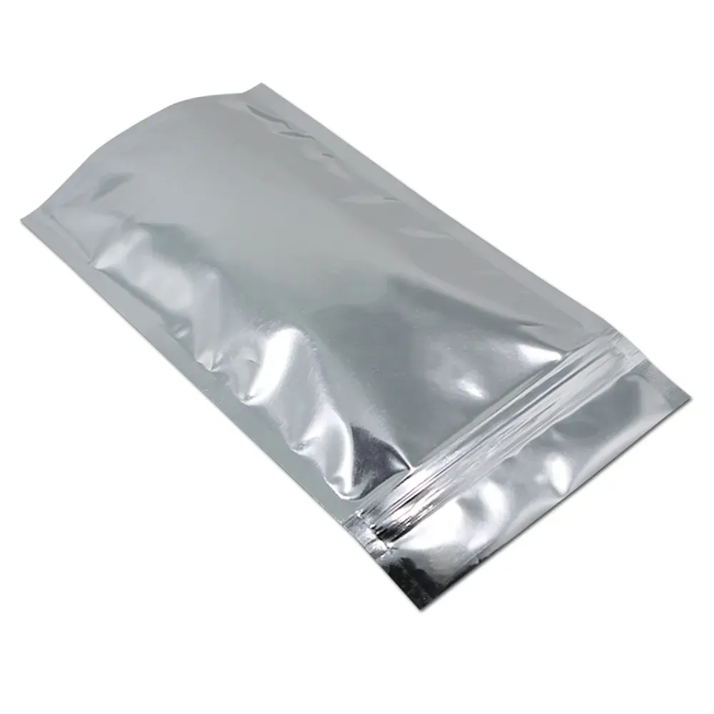 Clear Stand Up Aluminum Foil Zipper Lock Package Bag Doypack Mylar Foil for Zip Storage Plastic Lock Pouch Coffee Powder Snack Sugar Storage