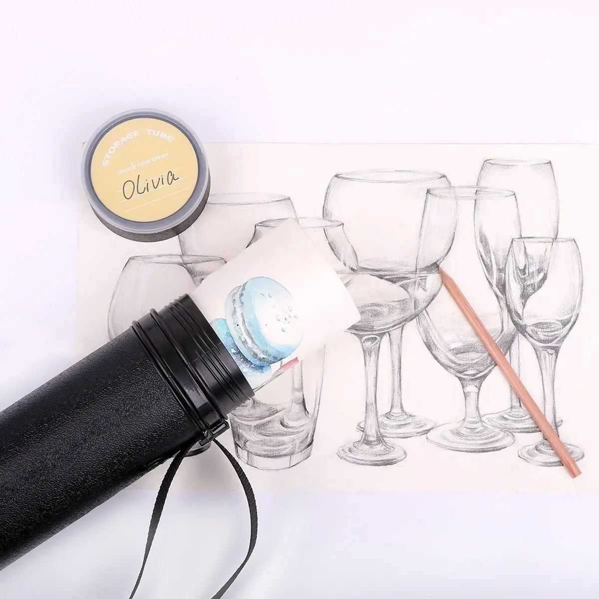Extendable Poster Tube With Shoulder Strap Art Painting Tube