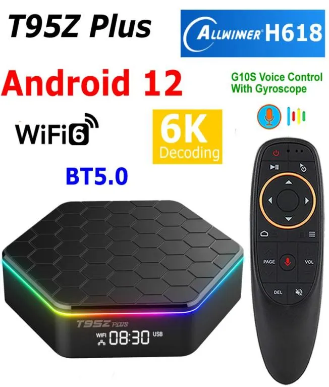 Android 12 TV Box T95Z Plus AllWinner H618 Quad Core 4G RAM 64G ROM 5GデュアルWIFI6 80211AX BT50 6Kデコード3D 4KセットトップボックスG106187164