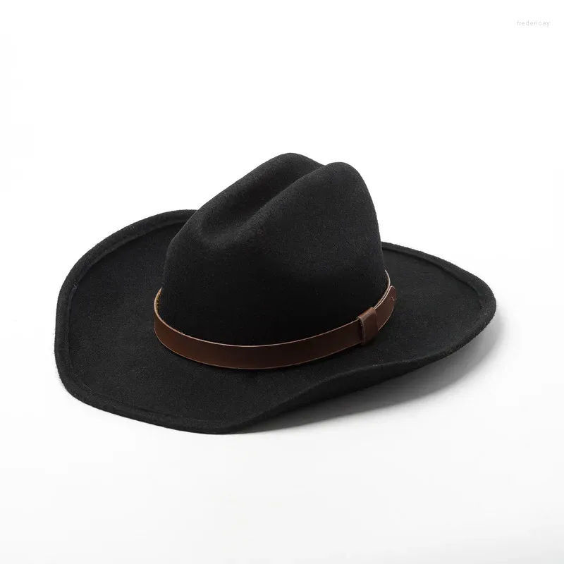 Boinas de grande grau Brim Outback Designer Fedora Hats para homens homens Pure Wool Fedoras Leather Band Dress Crittable Dress Panamá