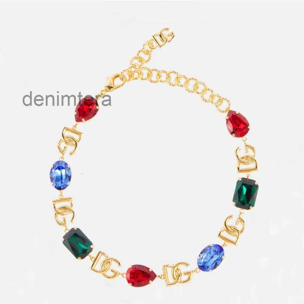 Franse stijl lange DG Family ingelegde dames trendy niche ontwerp licht luxe ins sleutelbeen ketting ketting decoratie rdxd