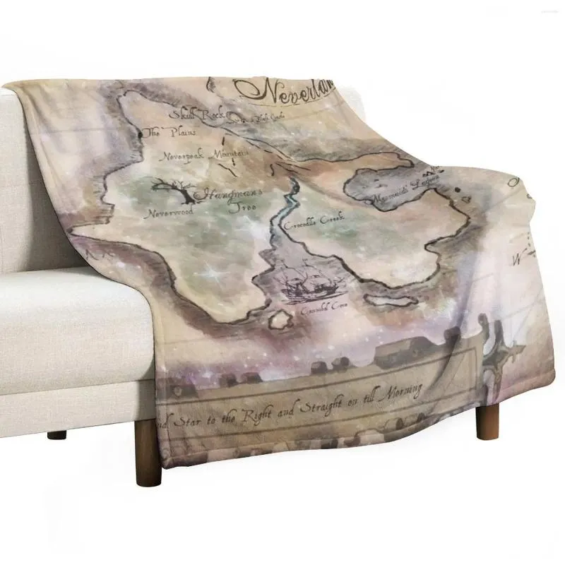 Couvertures Classic Neverland Map Blanket King Size Throw Plaid Designer