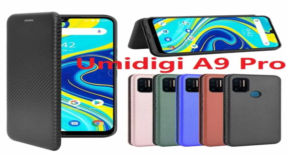 Przypadki z włókna węglowego dla UMIDIGI A11 Pro Max S5 A7 A9 Pro A7S A3S A3x F2 Power 3 Case Magnetyczne Stand Stoy Flip Karta ochronna Walle1545769