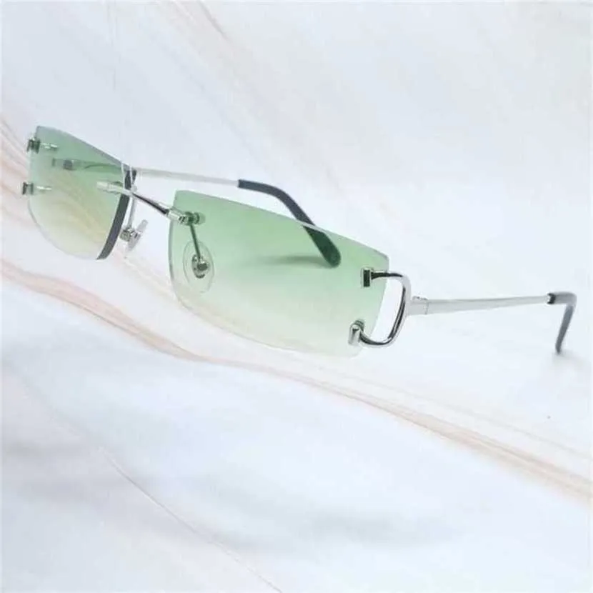 2024 10% rabatt på lyxdesigner Nya herr- och kvinnors solglasögon 20% rabatt på metallglasögon Män Egyar Kvinnor Ramar Big Gold Glass Frame For Mens Rimless Solglasögon Shadesskajia