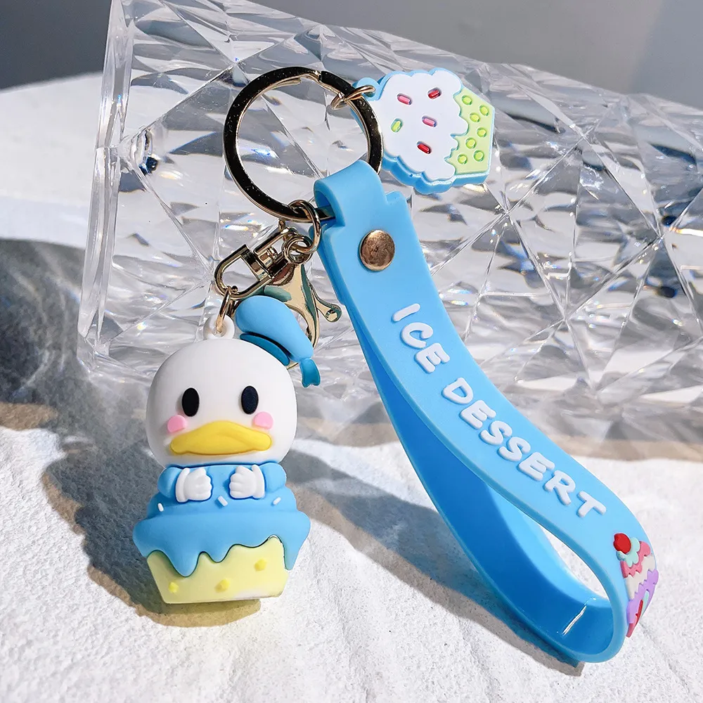 Fashion Cartoon Movie personnage Keychain Rubber and Key Ring pour sac à dos