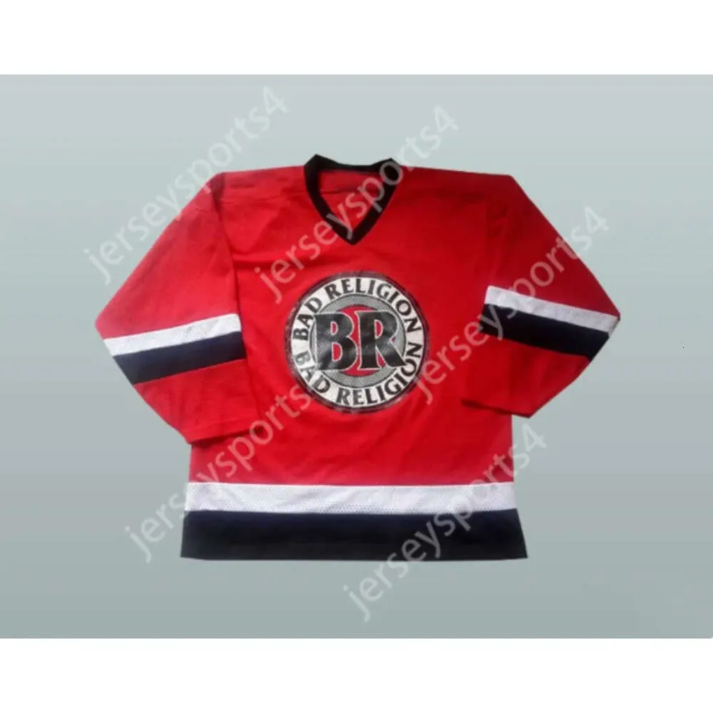 GDSIR Custom Bad Religion 98 Red Hockey Jersey New Top Ed S-M-L-XL-XXL-3XL-4XL-5XL-6XL