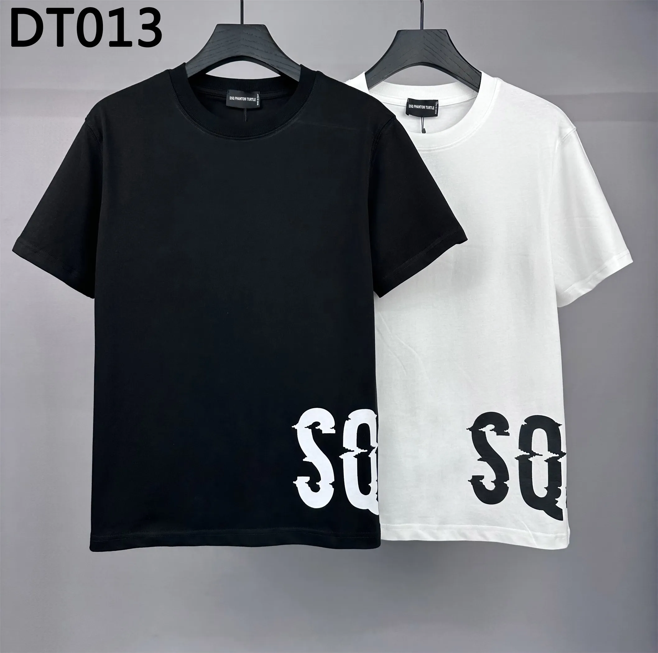 DSQ Phantom Kaplumbağa Erkek Tişörtleri Erkek Tasarımcı Tişörtleri Siyah Beyaz Serin T-Shirt Erkekler Yaz İtalyan Moda Sıradan Sokak T-Shirt Üstleri Plus Boyut M-XXXL 6220