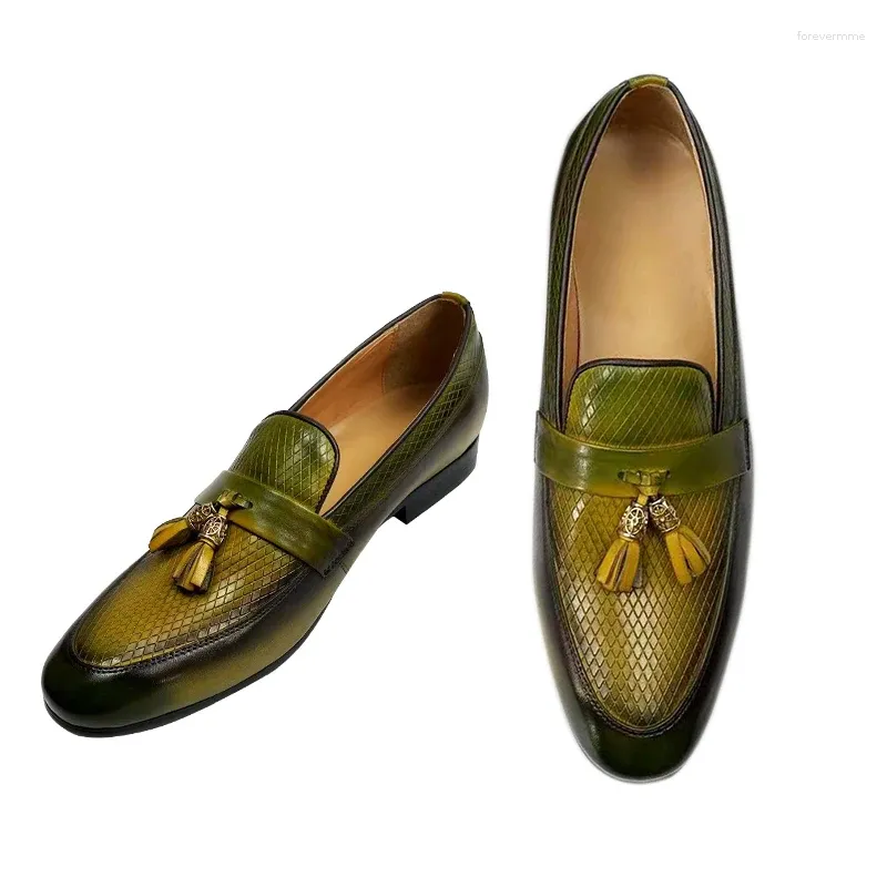 Zapatos casuales al aire libre diseñador cotidiano elegante Luxury Alta calidad Slip en mocasines de centavo negro y verde CN CN