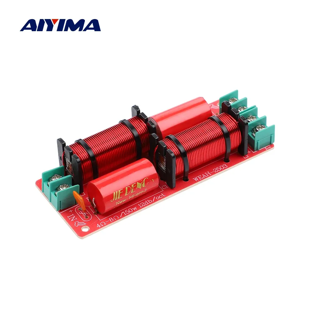 Amplificateur Aiyima 2pcs 150W 2 voies traverse le haut-parleur de pilier triple basse 2 unités Diviseur de fréquence de filtre crossover pour haut-parleur de 58 pouces