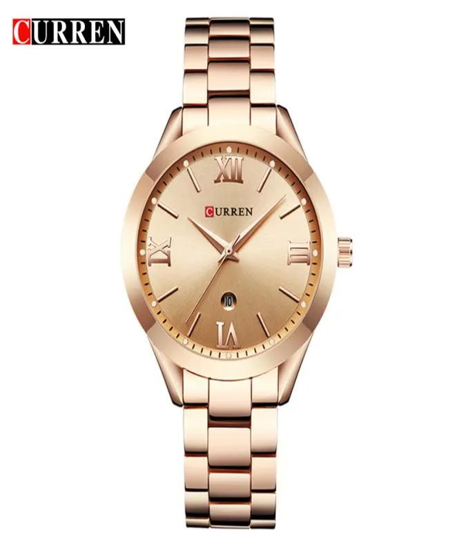 Curren Gold Watch Femmes regarde les dames 9007 Steel Women039s Bracelet Femme Relogio Feminino Montre Femme V1911157311376