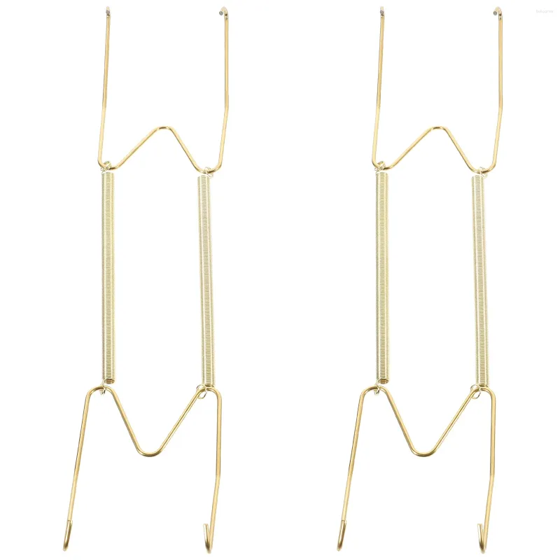 Almacenamiento de la cocina 2 PCS Invisible Spring Hanging Ropa de pared montada en la pared Hangros de placa para abrigo Pantalla de aleación de cobre