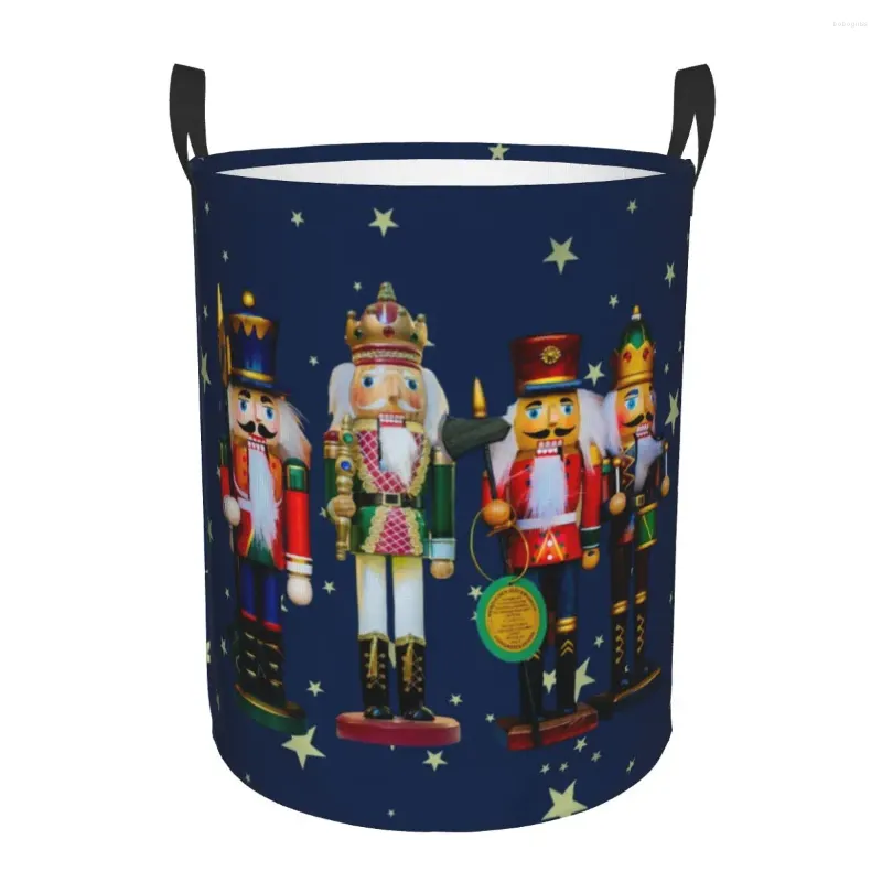 Waszakken Notenkrakers Hamper grote kledingopslagmand Kerstmis Notenkraker Cartoon Toy Soldier Toys Bin Organizer voor kinderdagverblijf