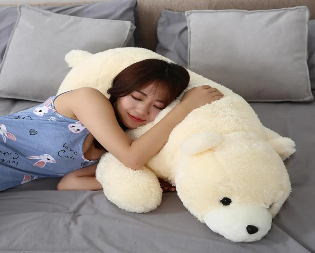 Dorimytrader Lovely Soft Animal Polar Bear Plush Toy Giant Stuffed Cartoon Bears Doll Pillow Christmas Gift 31inch 80cm DY505268681589