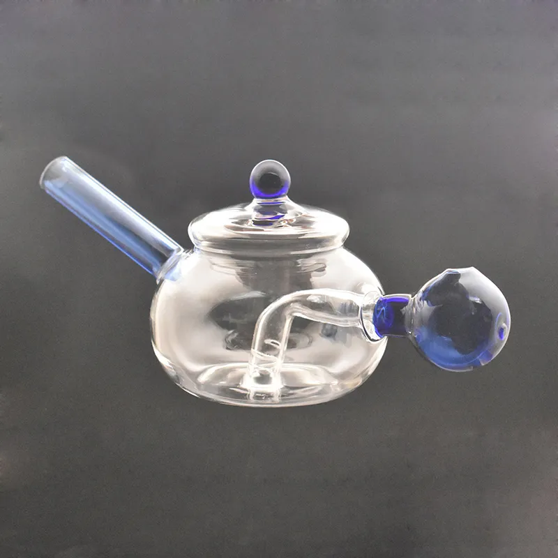 2 pezzi un unico design di teiera con gorgogliatore tubo d'acqua fumatori colorful tampone colpa per olio di bruciatore riciclar ashcatcher bong miglior regalo per fumatore