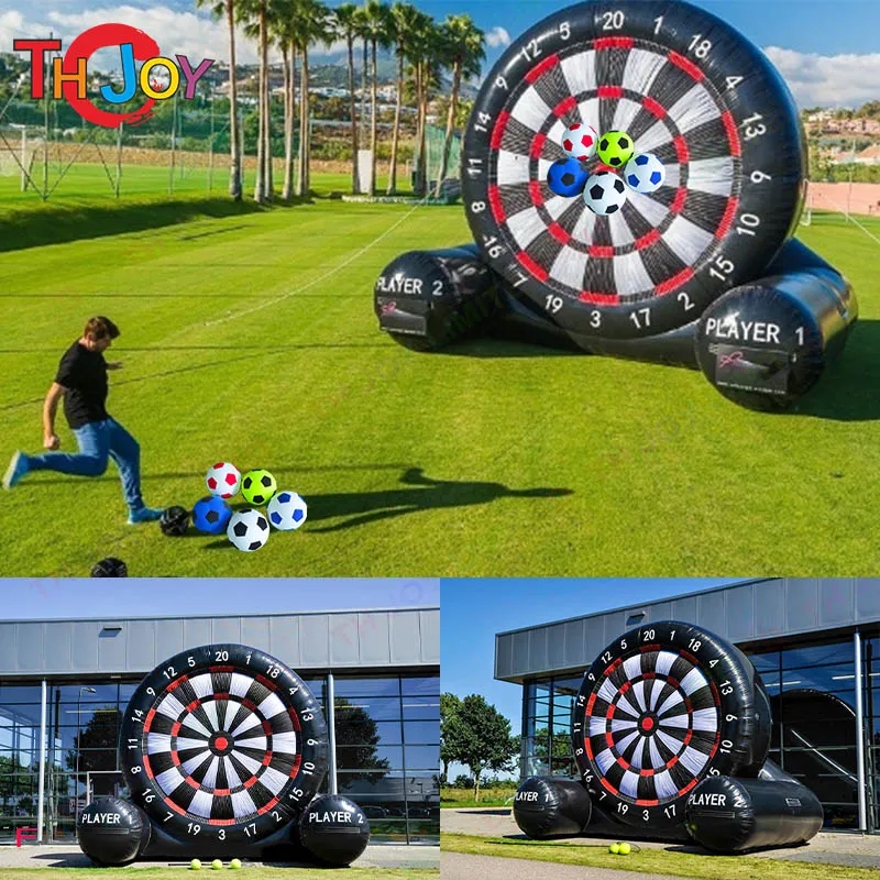 Activities 4m 13ft tall Giant Inflatable Soccer foot Darts kids and adults Kicking dartboard Carnival Sport Games
