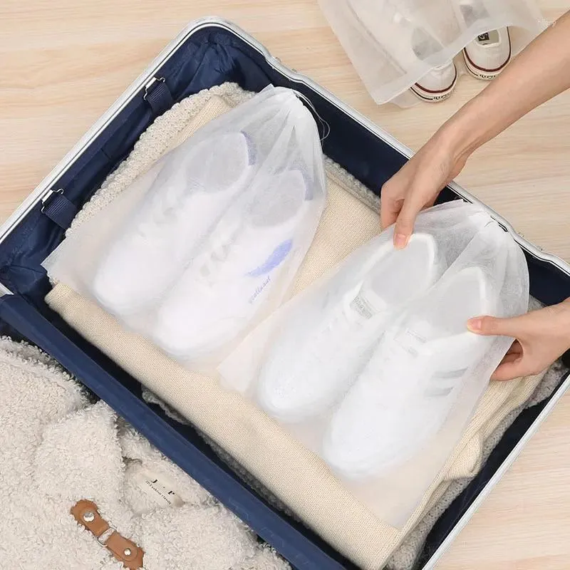 Depolama Çantaları 10 PCS Çizme Ayakkabıları Çanta Seyahat Taşınabilir Sarı Sarı Kuru Bot Dokumasız Ayakkabı Toz Kapağı