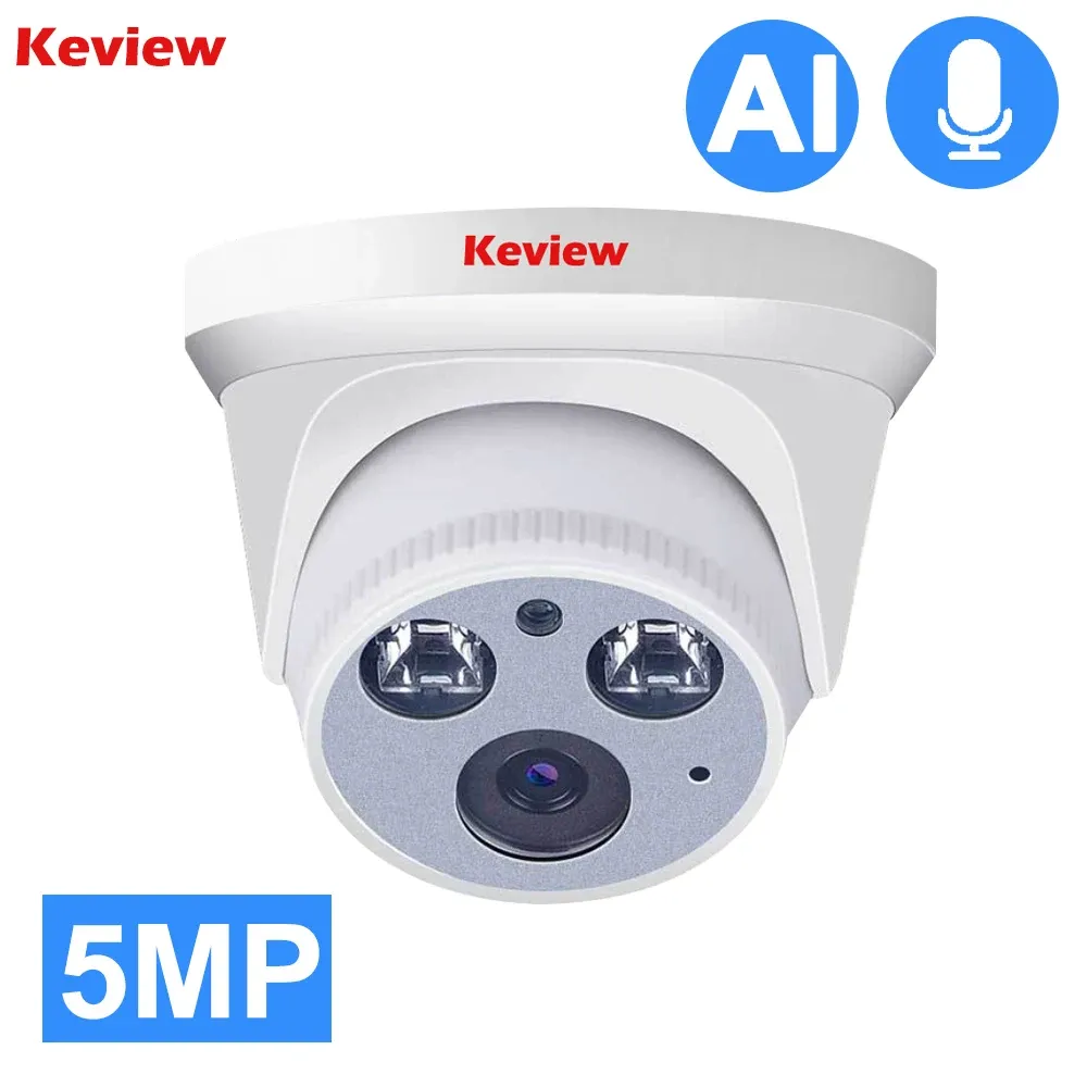 Caméras Keview Poe IP Camera Security Video Subs Surveillance Camera CCTV Audio Home Indoor Poe Camera 3MP 5MP Night Vision Motion Motion Detection