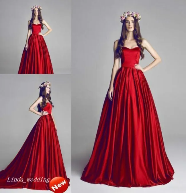 Incroyable Hamda Al Fahim Robe de soirée rouge High Quality Sweetheart Long Femmes Portez une occasion spéciale Robe Prom Party Gown2408472