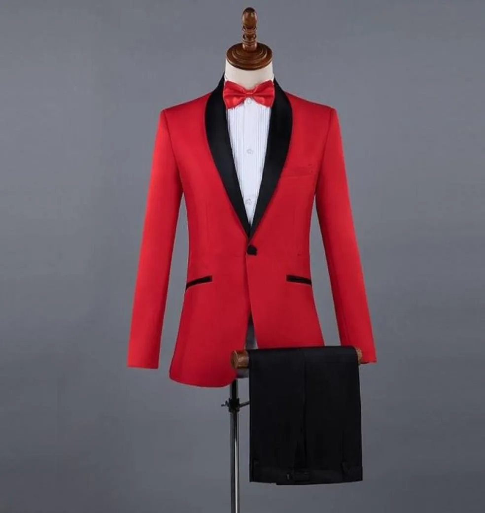 Novo xale barato e fino lapela laproomsmen um botão noivo Tuxedos mass ternos de casamento Man Blazer JacketStie66685043