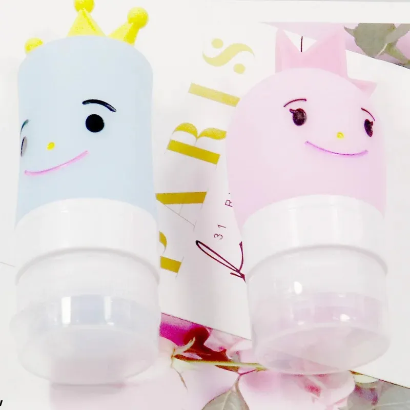 Adorable Princess Prince Cartoon Silicone Dispensing Bottle for Lotion Shampoo and Body Wash - Cute and Fun Dispensing Bottle for Kids and