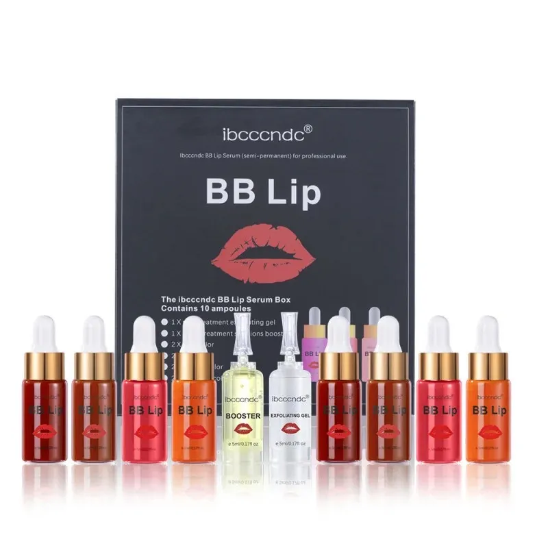 Microneedle Lip Gloss Set BB Lips Serum Organische pigmenten ondersteunt kleurontwikkeling Moisturering en regeneratie voor bb lippen serum organische pigmenten