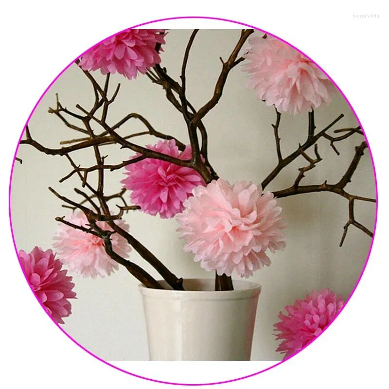 Fleurs décoratives DHL 600 PCS 4 "10 cm Papier de tissu Pom Pom Fleur-Jedding-Decoration-Party-Home Decor-Baby Down