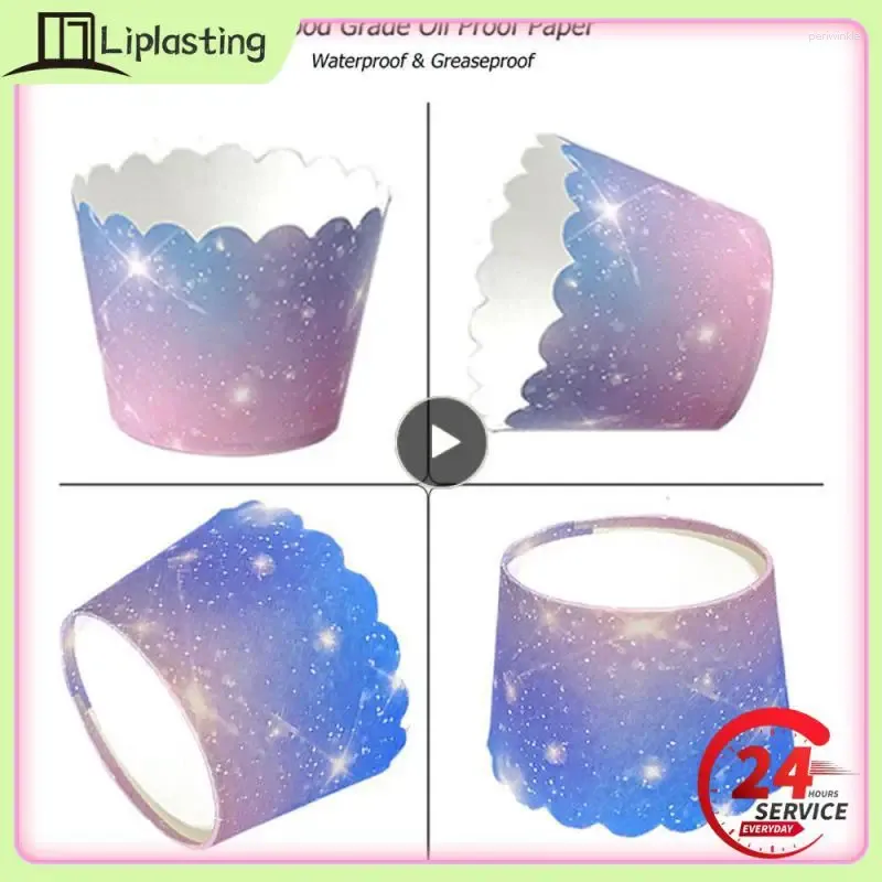 Party Supplies Baking Decorative Cupcake Versatile Stylish Starry Sky Star Liners Cups Gradient Högkvalitativ muffin Delikat