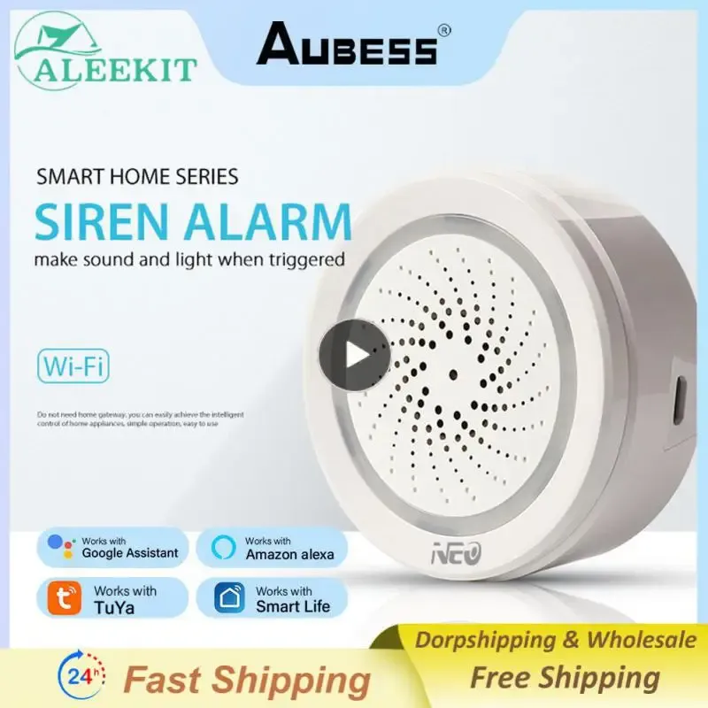 Sirena 1 ~ 8pcs tuya wireless wifi sirena allarme di allarme su suono luminoso avviso di vita intelligente sirena compatibile con Alexa a casa per casa