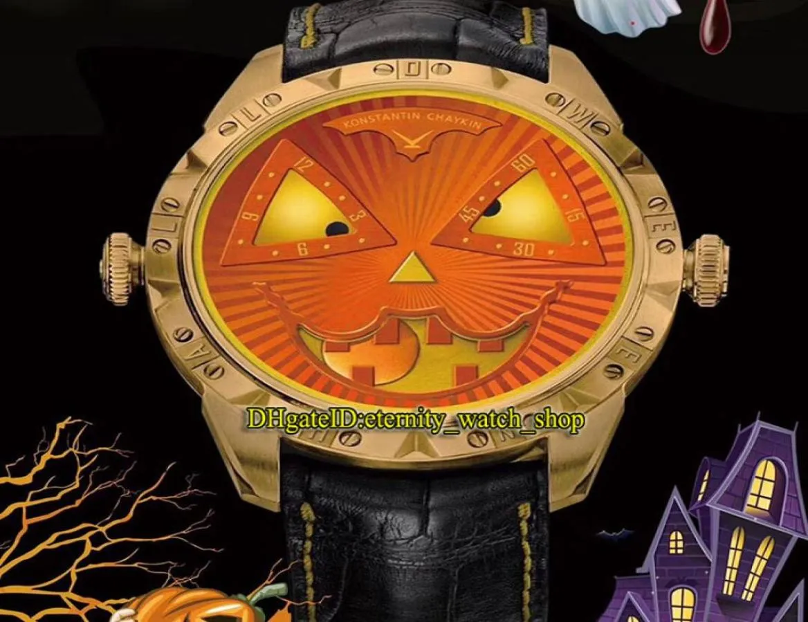 TW V3S Edição Konstantin Chaykin Moon Fase Joker Halloween Pumpkin Dial NH35A Automático Designer de caixa de ouro rosa 97444953