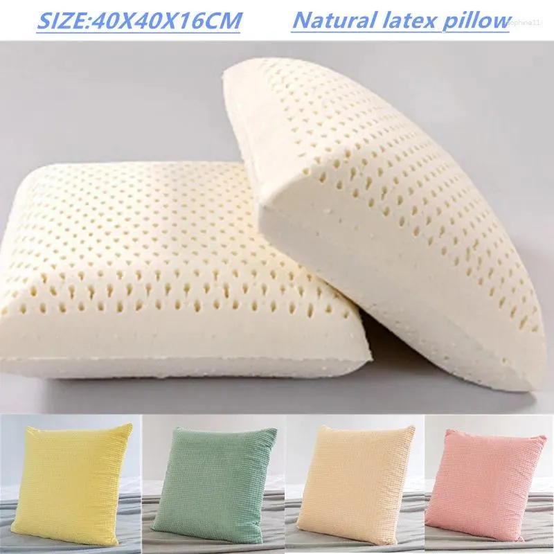 Pillow 1PC 40 16CM Natural Latex Cushion Bedding Back Protection Slow Rebound Maternity Cover For Sleeping Healthcare