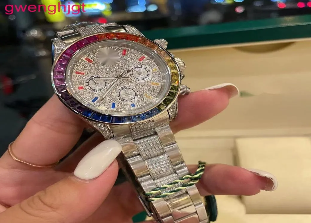 브랜드 이름 시계 Reloj 다이아몬드 시계 크로노 그래프 자동 기계식 한정판 공장 전체 특별 카운터 패션 6053539