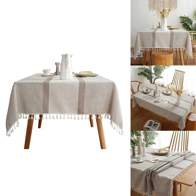 Table Cloth XD-Tablecloth Art Polyester Small Fresh Nordic Tablecloth Tassel Tea