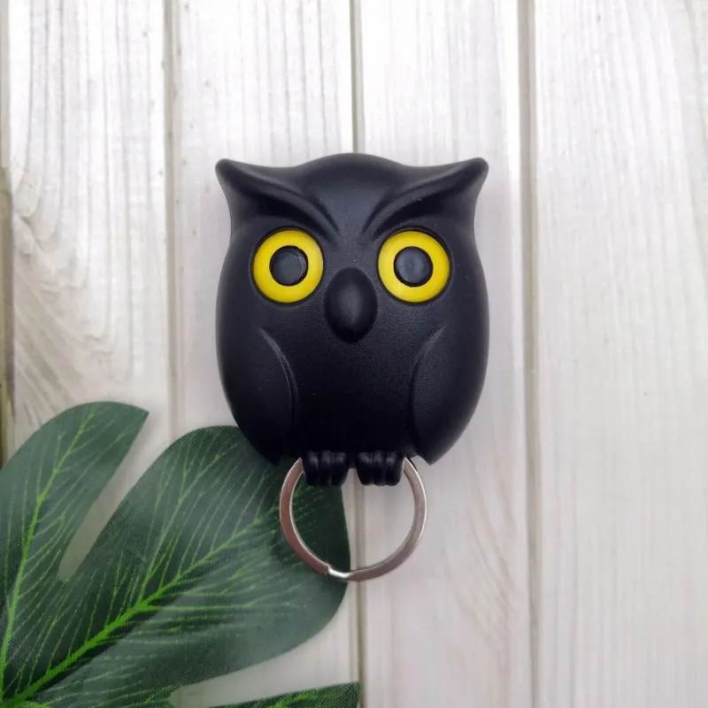 Night Owl Black White Brown Wall Magnetic حامل المفتاح مغناطيسًا يحافظ على مفاتيح مفاتيح مفتاح Hook Hook Hook Hook Hook