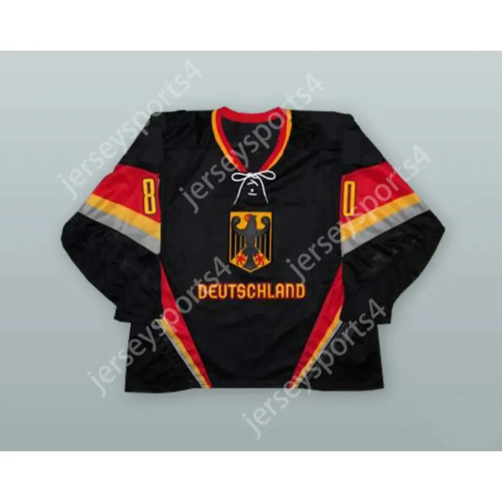 GDSIR CUSTOM ROBERT MULLER 80 Équipe nationale d'Allemagne Black Hockey Jersey Nouveau Top Ed S-M-L-XL-XXL-3XL-4XL-5XL-6XL