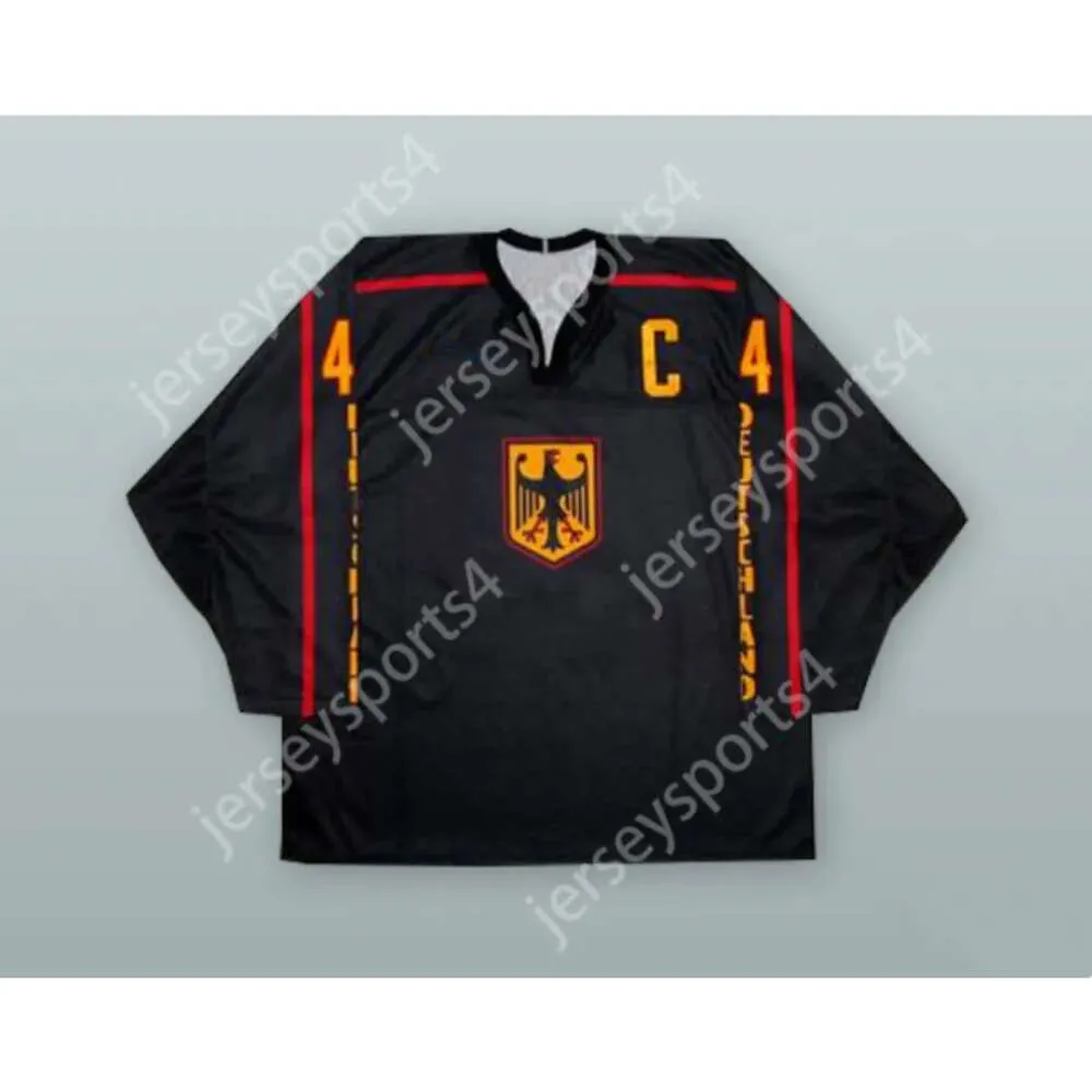 Gdsir Custom Uwe Krupp 44 Deutschland Black Hockey Jersey Новый Top ED S-M-L-XL-XXL-3XL-4XL-5XL-6XL