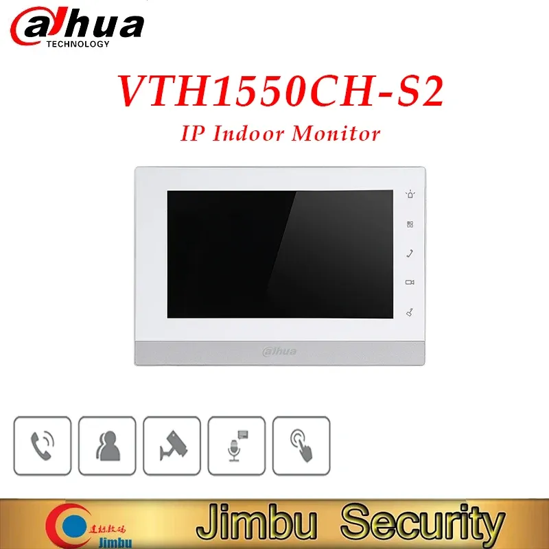 Monitor Dahua Original Video Intercom IP Indoor Monitor VTH1550CHS2 Övervakningslarm Integration Dörrbell CCTV 7 "Pekskärm