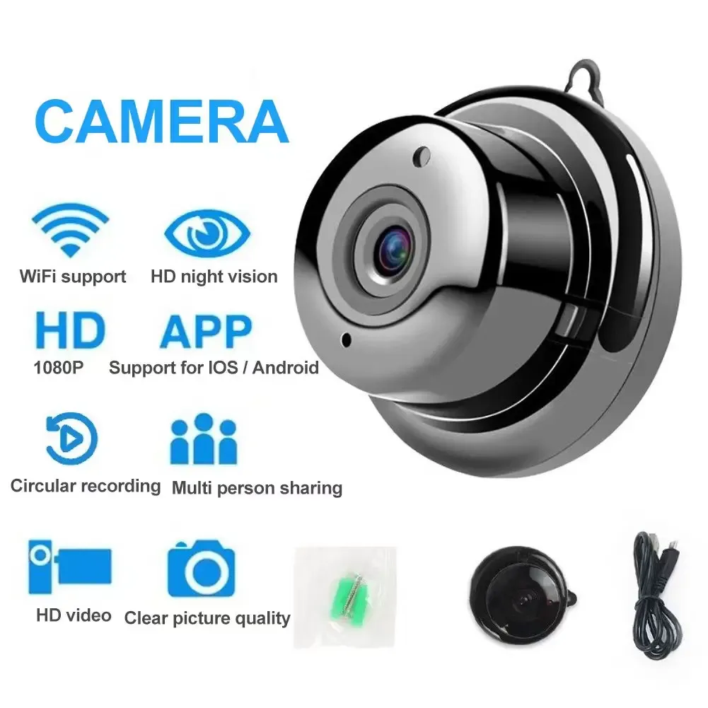 Kameras 1080p WiFi Mini -Kamera Wireless Nachtsicht Zweiweise Audio Home Security Überwachung Kamera Babyphone Remote -Zugangszugriff Kamera