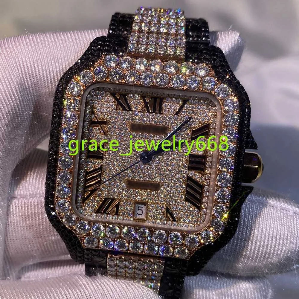 2023 Fashion and Luxury Custom Automatic Transmission VVS D Mosanshi Full Diamond Mens Exquisite Watch Designer