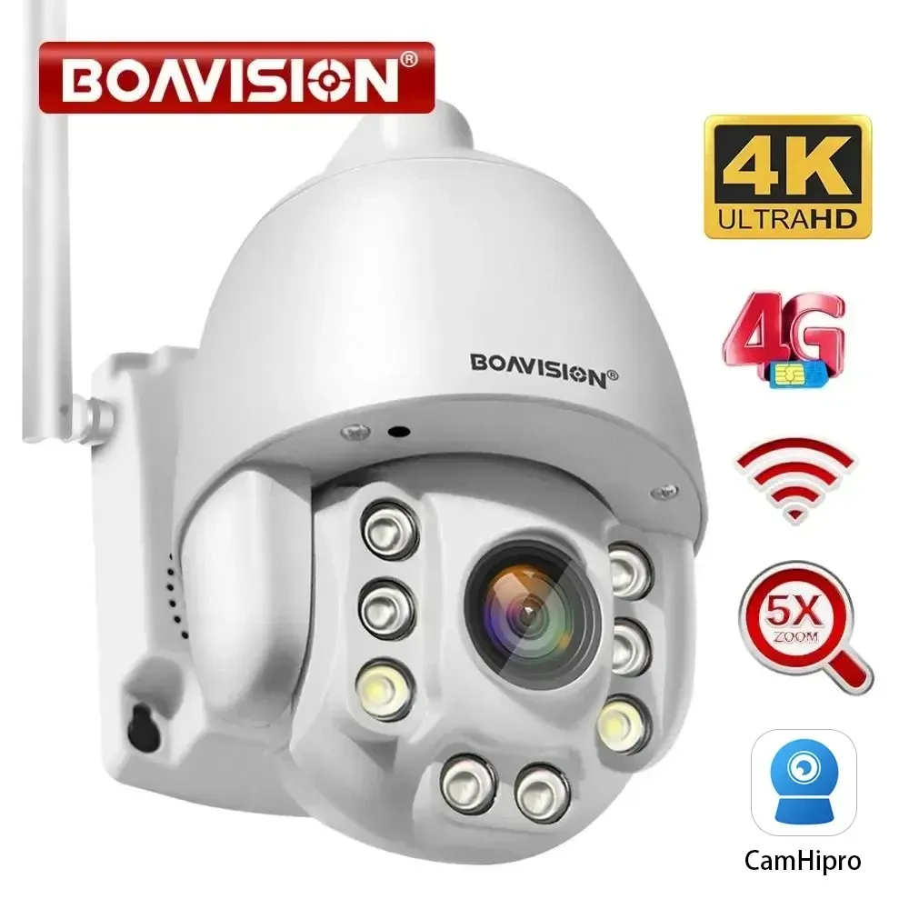 Cameras Wifi PTZ IP Camera 8MP 5MP 5X Zoom 4G Two Way Audio AI Auto Tracking Wireless Camera Outdoor 60m IR Video Home Security Camera